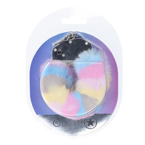 Shots Toys Kajdanki Heavy-Duty Fluffy Multicolor - miękkie obszycie