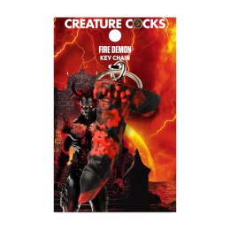 Creature Cocks Fire Demon brelok silikonowy czerwono-czarny 2,8 cala