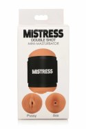 Mistress Double Shot Mini - kompaktowa maszyna intymna dwustronna, beżowa