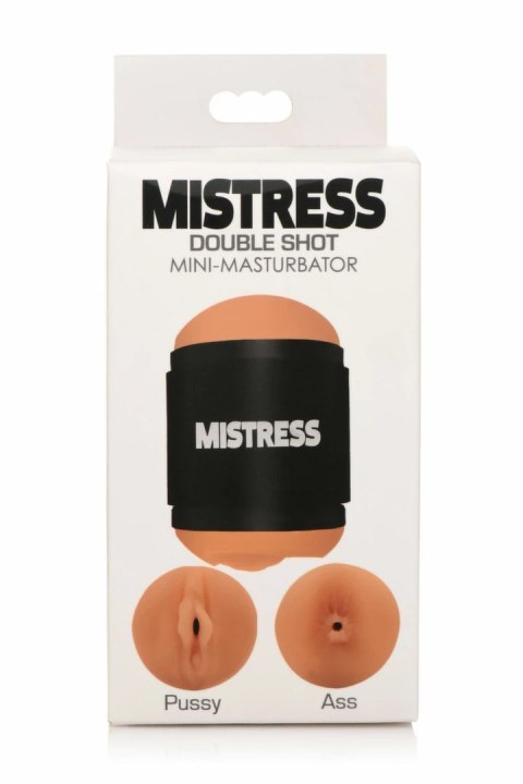 Mistress Double Shot Mini - kompaktowa maszyna intymna dwustronna, beżowa