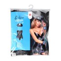 Obsessive Police Kostium S/M czarny z czapką wetlook damski