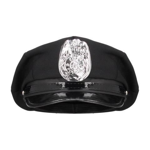 Obsessive Police Kostium S/M czarny z czapką wetlook damski