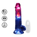 RealRock LED Wibrujący Model Anatomiczny z Przyssawką 20 cm Transparentny