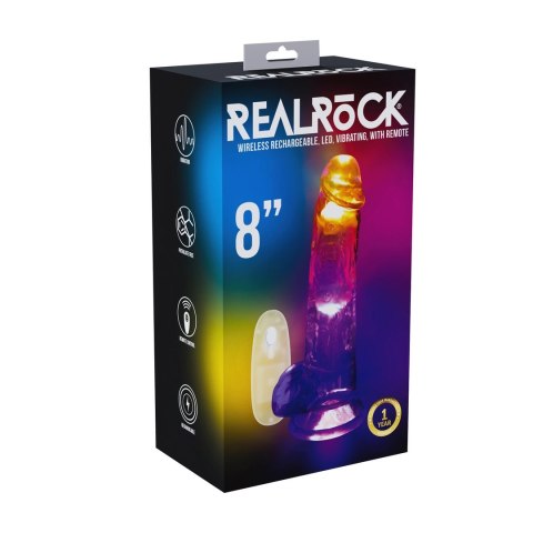 RealRock LED Wibrujący Model Anatomiczny z Przyssawką 20 cm Transparentny
