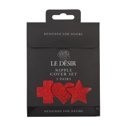 Sukrew Zestaw Ozdob na Ciało Cross Star Heart Czerwony 3 pary