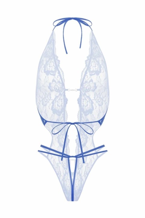 Body SoftLine Renee Magic Blue z ozdobnymi cyrkoniami i kokardkami S/M