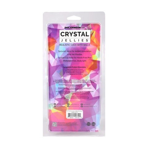 Doc Johnson Crystal Jellies Arcoiris model 21,6 cm - kolorowy anatomiczny gadżet