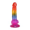 Doc Johnson Crystal Jellies Arcoiris model 21,6 cm - kolorowy anatomiczny gadżet
