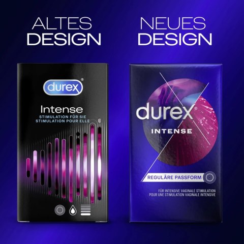 Durex Intense Orgasmic - 10 sztuk, prezerwatywy z prążkowaną powierzchnią