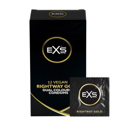 EXS Rightway Gold precyzyjne prezerwatywy dwukolorowe 12 sztuk
