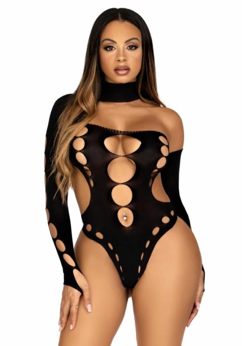 Leg Avenue Asymetryczne Body z Odkrytymi Plecami Czarny One Size