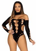 Leg Avenue Asymetryczne Body z Odkrytymi Plecami Czarny One Size