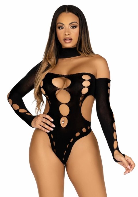 Leg Avenue Asymetryczne Body z Odkrytymi Plecami Czarny One Size