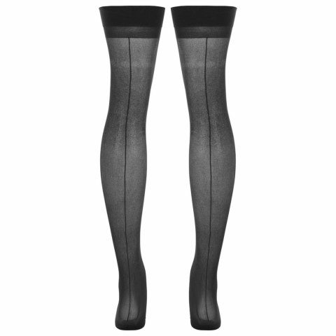 Leg Avenue Pończochy Czarne Bezszwowe Z Szeroką Gumą 1703