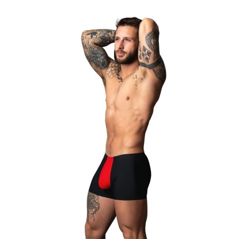 Male Power Hot Mesh Pouch Short M czarno-czerwone szorty siateczkowe