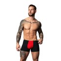 Male Power Hot Mesh Pouch Short S czarno-czerwone szorty siateczkowe