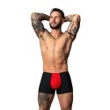 Male Power Hot Mesh Pouch Short S czarno-czerwone szorty siateczkowe