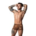 Male Power Pantalon Corto XL z pierścieniem silikonowym, wzor leopard brązowy