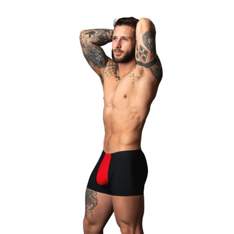 Male Power Pouch Short XL czarno-czerwone, przewiewna mikrosiatka