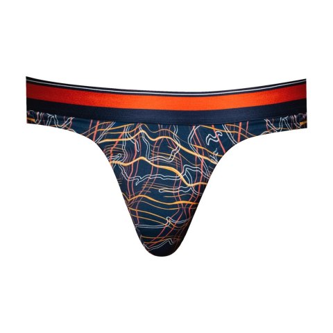 Male Power Soo Cumfy Thong L/XL marmurkowy granatowy