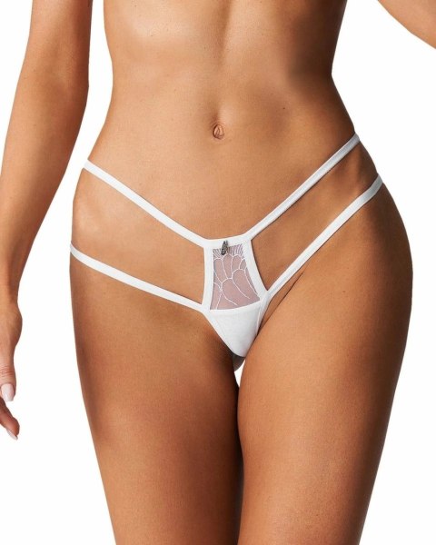 Obsessive Arrowel Panties białe - koronkowe figi z ozdobą S/M