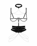Obsessive Premisis Black - Pas Harness z Regulacją i Łańcuszkiem S/M/L