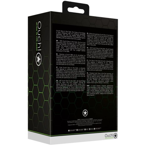 Ouch! Neoprenowa uprząż Glow in the Dark S/M - fluorescencyjna konstrukcja