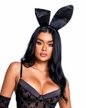 Playboy Lingerie Opaska Satynowa z Uszami Kroliczka Czarna