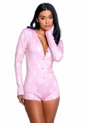 Playboy Slumber Bunny Onesie Pink - komfortowy kombinezon fleece L/XL