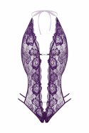 Renee Koronkowe Body z Otworem, Fioletowe, Regulowane Zapięcie L/XL