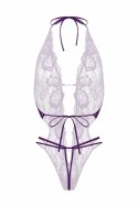 Renee Koronkowe Body z Otworem, Fioletowe, Regulowane Zapięcie L/XL