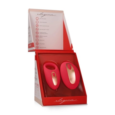 Shots Toys Poise zestaw wibrujący z 2 silnikami, czerwony, silikon medyczny