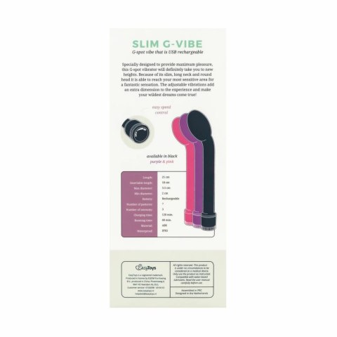 Vibe Collection Vibe G-Spot - Model Akumulatorowy, Rożowy ABS