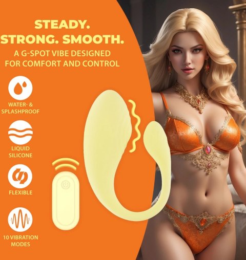 Loveline G-Spot Remote Control Vibe żołty - 10 trybow, model C-shape