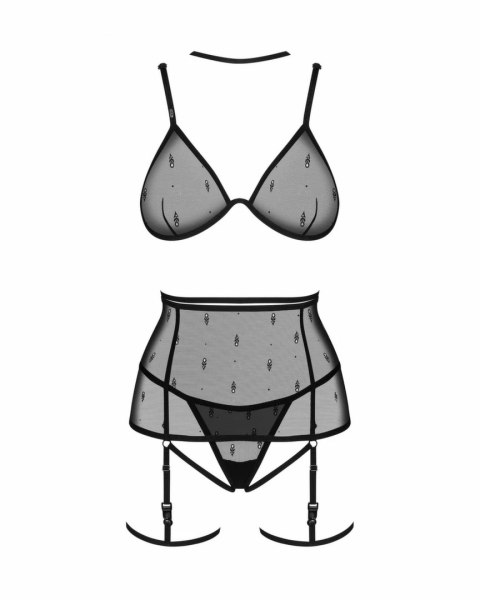 Obsessive Freedom Anniverse zestaw 4-częściowy czarny, regulowany S/M