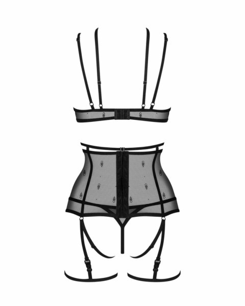 Obsessive Freedom Anniverse zestaw 4-częściowy czarny, regulowany S/M