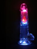 RealRock LED Wibrujący Model Anatomiczny z Przyssawką 20 cm Transparentny