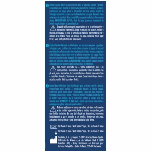 Control Lube Gel Nature 75 ml - żel nawilżający na bazie wody, bezzapachowy