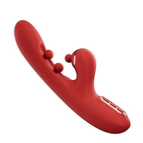 HoneyPlayBox Tickler Red - Wibrujący masażer z podwojnym systemem ruchu