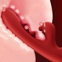 HoneyPlayBox Tickler Red - Wibrujący masażer z podwojnym systemem ruchu