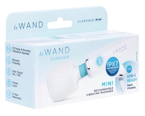 Le Wand Classique Mini Biała Masażerka Kompaktowa Wodoodporna 14,1cm