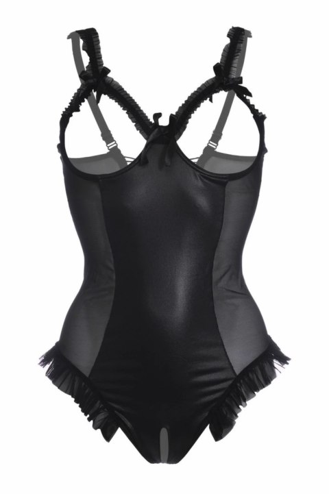 Obsessive Mistique Wetlook Body z Prześwitującymi Bokami i Ozdobnym Tyłem L/XL