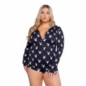Playboy Slumber Bunny Onesie Pink - komfortowy kombinezon fleece damski M/L