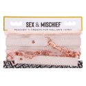 Sportsheets S&M Peaches 'n CreaMe Fur Collar & Leash kremowy, regulowany