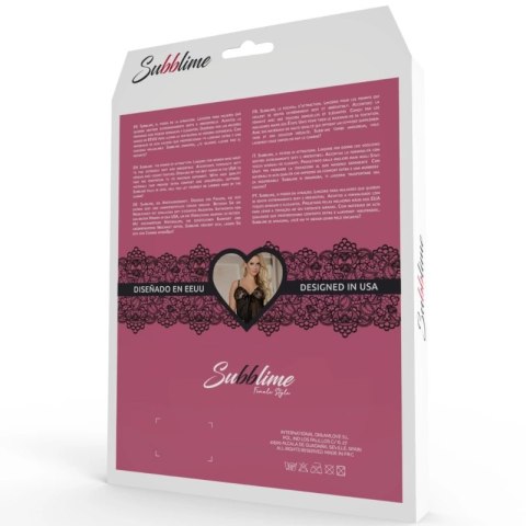 Subblime Body damskie czarne L/XL z kwiatowym wzorem i długim rękawem