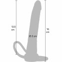 ToyJoy Get Real Double Trouble silikonowy system analny 16 cm beżowy
