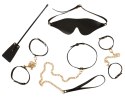 Bad Kitty Zestaw Bondage Gold - 5-elementowy, czarno-złoty, regulowany