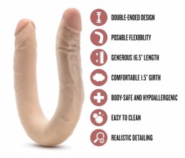Dr. Skin Plus model podwojny 35,5 cm silikonowy, elastyczny, beżowy