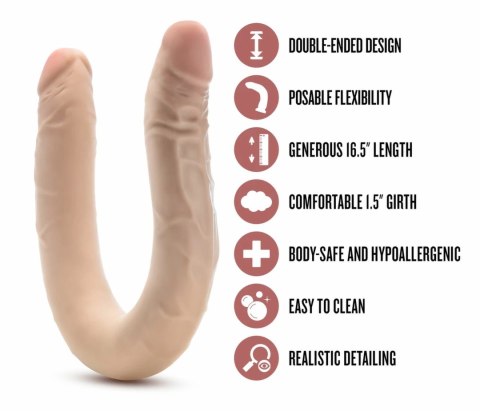 Dr. Skin Plus model podwojny 35,5 cm silikonowy, elastyczny, beżowy