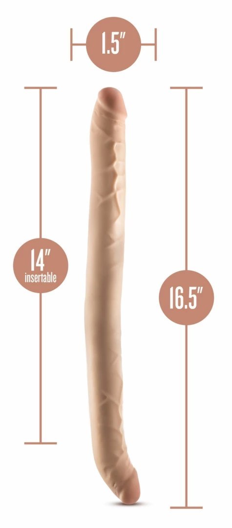 Dr. Skin Plus model podwojny 35,5 cm silikonowy, elastyczny, beżowy